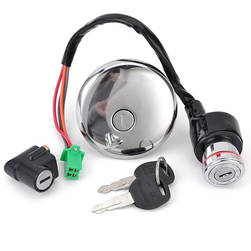For Suzuki GN125 GN 125 1982-2001 Fuel Cap Ignition Switch Seat Lock with Key Kit