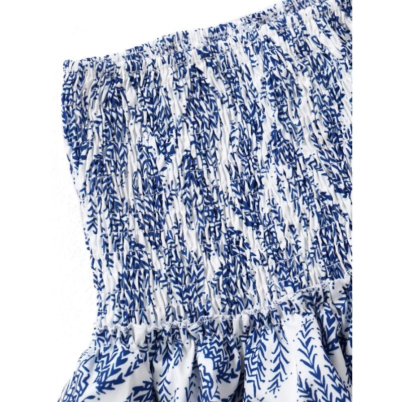 Плиссированная короткая юбка с цветочным принтом для женщин, винтажная женская мини-юбка с высокой талией и рюшами, женское отпускное богемное платье