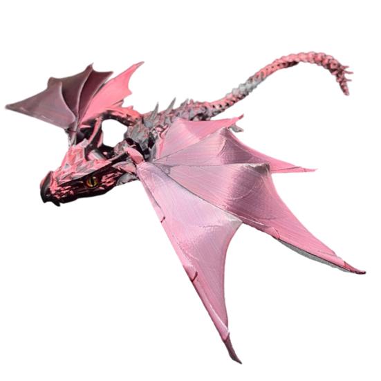 3D Printed Flying Dragon Figurine Movable Joints Winged Dragon Figure Articulated Dragon Model Fidget Toy Desktop Decoration Ornament