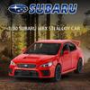 Simulation 1:30 Subaru WRX STI Racing Car Model Pullback Sound Light Alloy Diecast Boy Children's Toy Vehicle Gift Collection