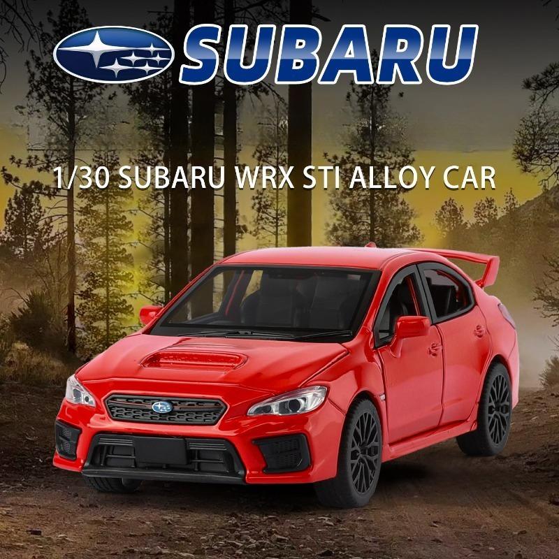 Simulation 1:30 Subaru WRX STI Racing Car Model Pullback Sound Light Alloy Diecast Boy Children's Toy Vehicle Gift Collection