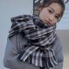 WTEMPO Women Autumn Winter Outdoor Long Plaid Scarf Ladies Windproof Cold-proof Versatile Casual Warm Retro Scarf