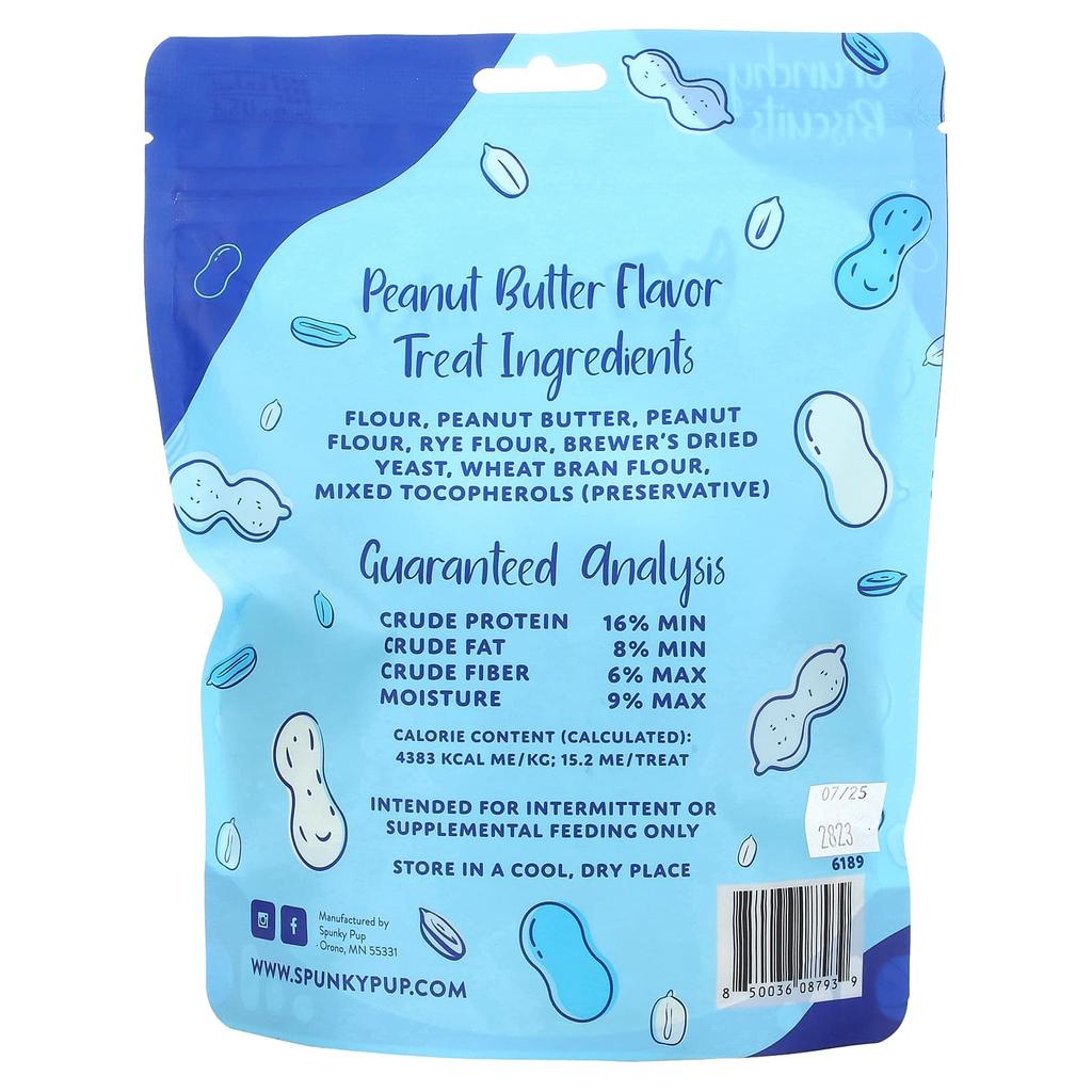 100% Натуральные лакомства для собак, Хрустящее печенье, Арахисовая паста, 283 г(10 унций)