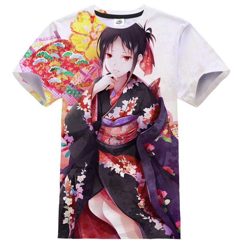 Новинка 2023 года, аниме-футболка с принтом «Love Is War» в формате 3D, модная уличная одежда для мужчин и женщин, спортивная повседневная футболка, кавайные футболки для девушек в стиле хип-хоп, топы