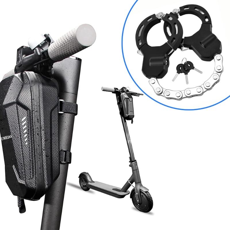 Замки для электросамокатов, Замки для велосипедов, Велосипедный цепной замок с ключом, Прочные цепные замки-наручники для горных велосипедов