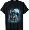 Grey Wolf Hunting Ground, Icy Moon, Forest, Galaxy T-Shirt