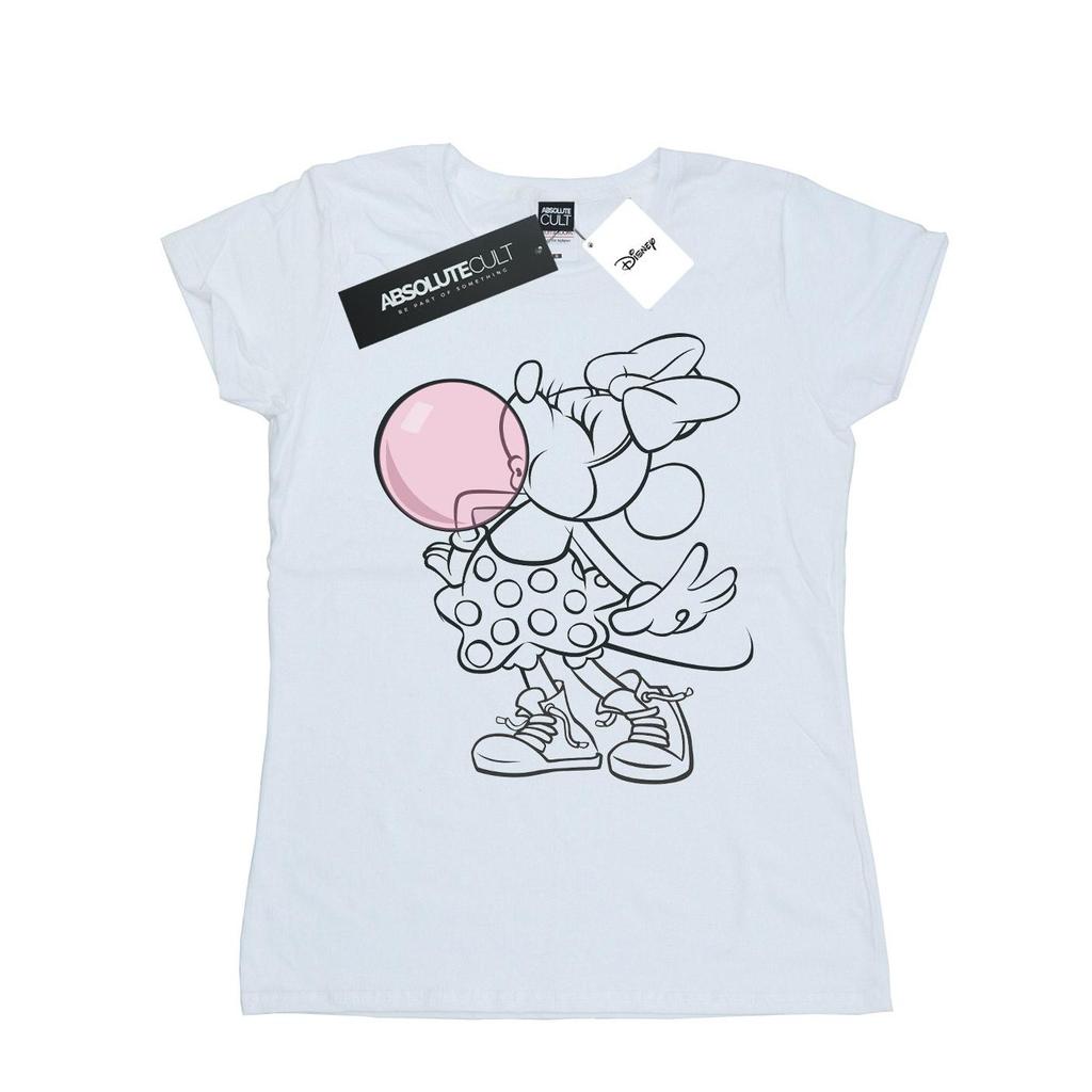 Disney Womens/Ladies Minnie Mouse Gum Bubble Cotton T-Shirt