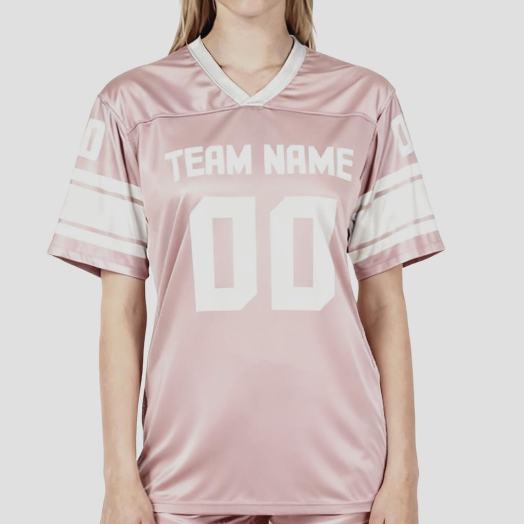 Custom American Football Shirt Pink Personalized Printed Football Jersey with Team Name Number Fans Gift for Men Women Youth