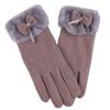 Bow Thickened Suede Gloves Soft Windproof Finger Mittens All-Match Women Anti-cold Gloves  Outdoor