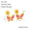 New fashion stainless steel butterfly small stud earrings simple light luxury titanium steel earrings women's stud earrings direct sales