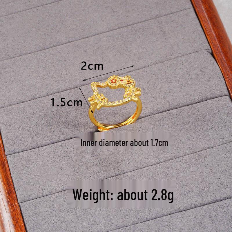 Вьетнамский набор из ожерелья-клевера с золотым покрытием, кольца и браслета с пятью цветами