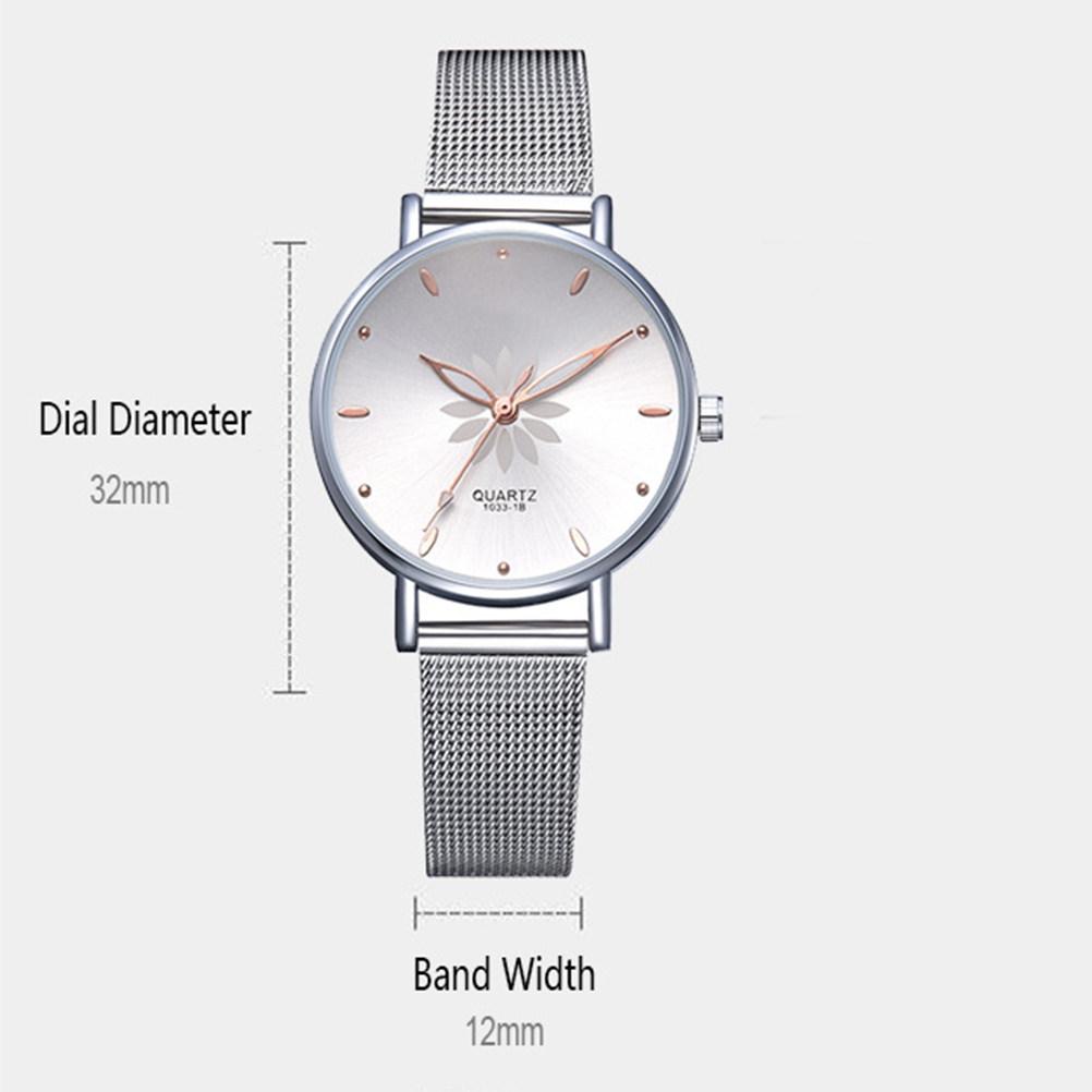 Women Quartz Watch Luxury Mesh Alloy Bracelet Adjustable Comfort Fit Precision Timekeeping Dress Watch for Office Party Gift