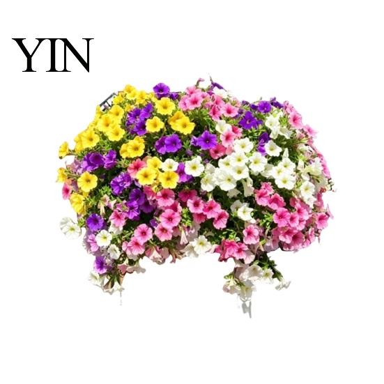 Garden Artificial Flowers UV Resistant Petunias Flowers, Outdoor Fake for Patio Porch Hanging Baskets, Realistic Plants Decor Indoor
