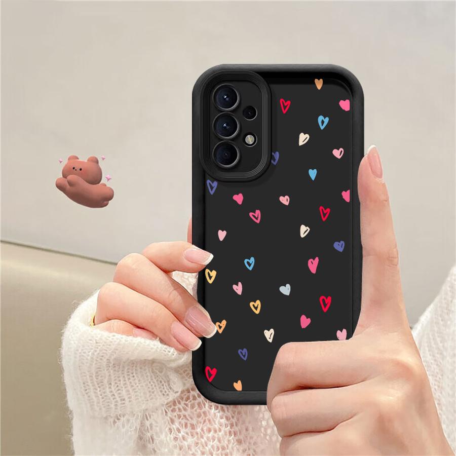 Мягкий чехол для Samsung Galaxy A26 A22 A33 A24 A13 A56 A36 A32 A14 A23 A12 A34 A16 Цветные сердца