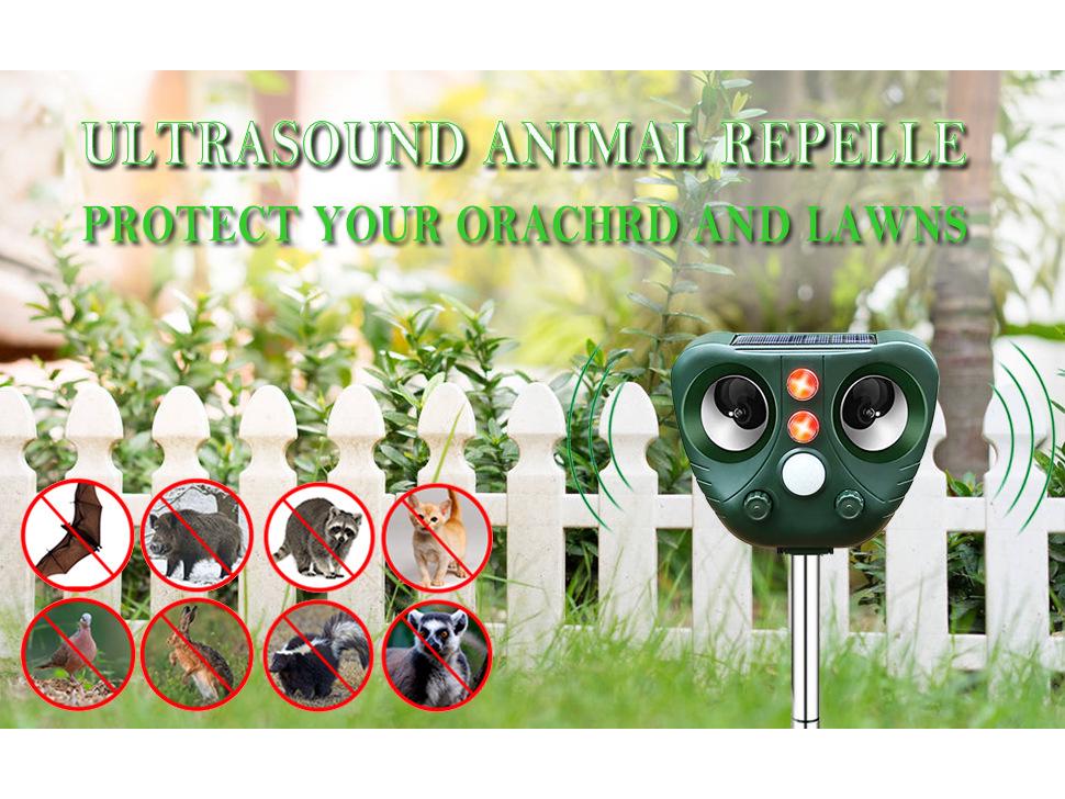 Ultrasonic Solar Animal Repeller: Dog, Rat & Bird Deterrent