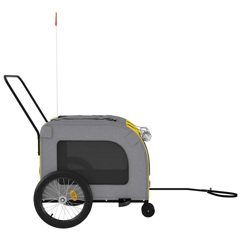 Bicycle Trailer for Dogs Yellow and Gray Oxford Fabric and Iron