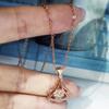Copper-Plated Rose Gold Necklace, Small Skirt, Fan-Shaped Smart Zircon Pendant, Collarbone Chain, Birthday Gift Accessories.