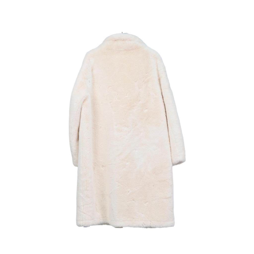 Women's Mid-Length Lapel Faux Mink Fur Single-Breasted Winter Coat