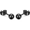 5 Pairs 316L Stainless Steel Round Ball Studs Earrings 3mm-7mm Ball Earrings Studs Set for Women Men, Black