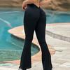 V-Shape Slimming Black Yoga Pants Hip Lifting Pleated Sports Pants Training Running Fitness Yoga Flared Pants
