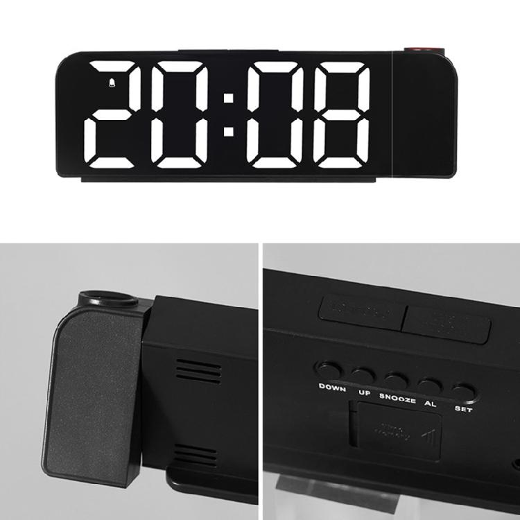 Compact Adjustable Digital Projection Clock With USB Charging Port And Dimmer Option For Bedroom Workspaces Easy To Read
