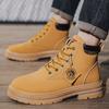 Ботинки Мужские Большого Размера Модные Мужские Ботинки Британского Стиля Высокие Рабочие Ботинки Тренд Кожаные Ботинки Удобные Модные Минималистичные Универсальные Ботинки