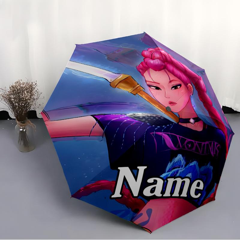 Personalized Name K-KPop Demon Hunters Print Umbrella - Automatic Open/Close, Eight-Rib Durable Frame, Automatic Folding Umbrella