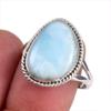 Natural Republic Ларимар Драгоценный камень 925 Проба Стерлинговое серебро Подарочное кольцо S.9 m5T03