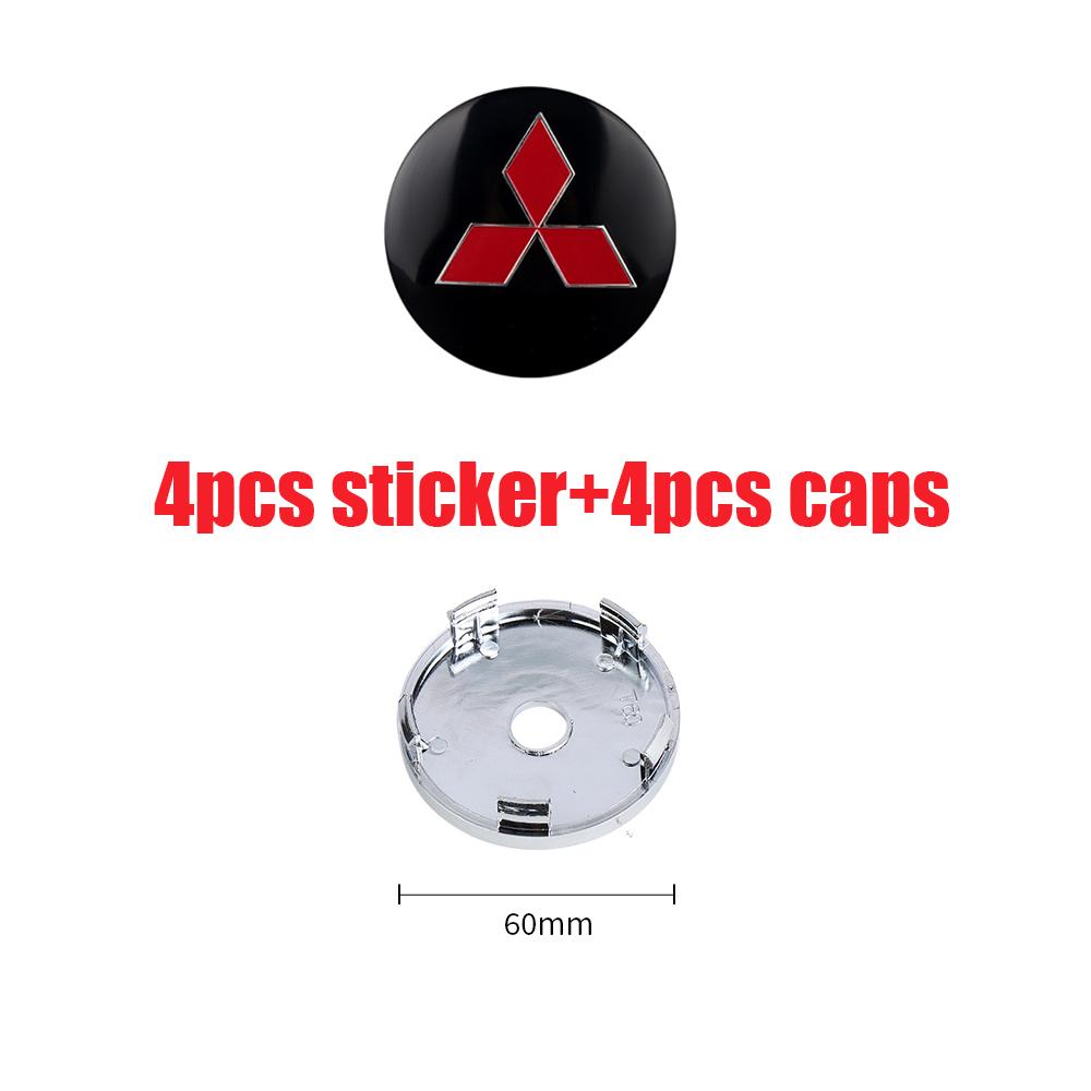 4 шт. 56/60 мм Колпачки центральных ступиц колес автомобиля Значок Покрытие обода шины Для Mitsubishi ASX Lancer Pajero Outlander Colt Galant L200 Ralliart