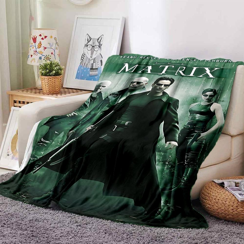 1pc Matrix Keanu Reeves Flannel Blanket Soft Warm Throw for Home, Office, Travel, All-Season Cozy Bedding GiftL1156