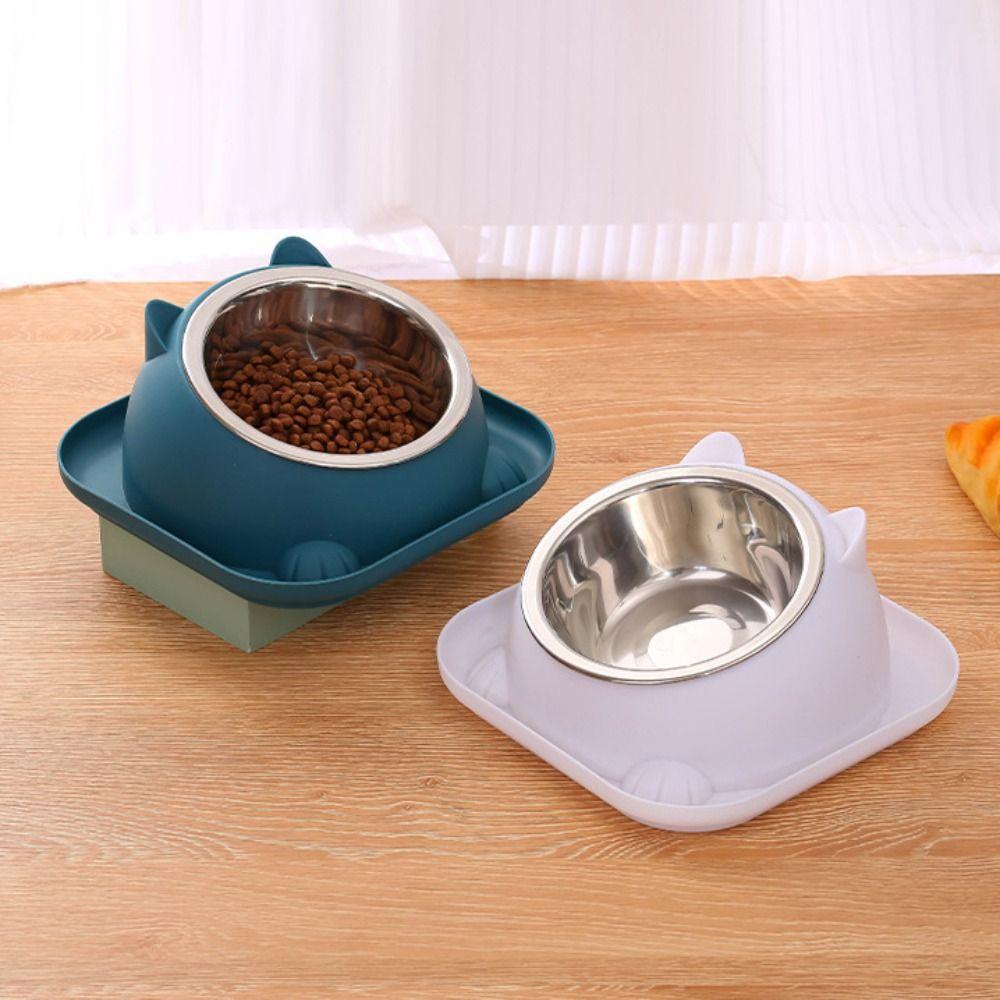 Stainless Steel Cat Bowl Anti Tipping Anti-Spill Cat Feeder with Non-Slip Pad Multi-use Pet Feeding Basin Puppy Kitten
