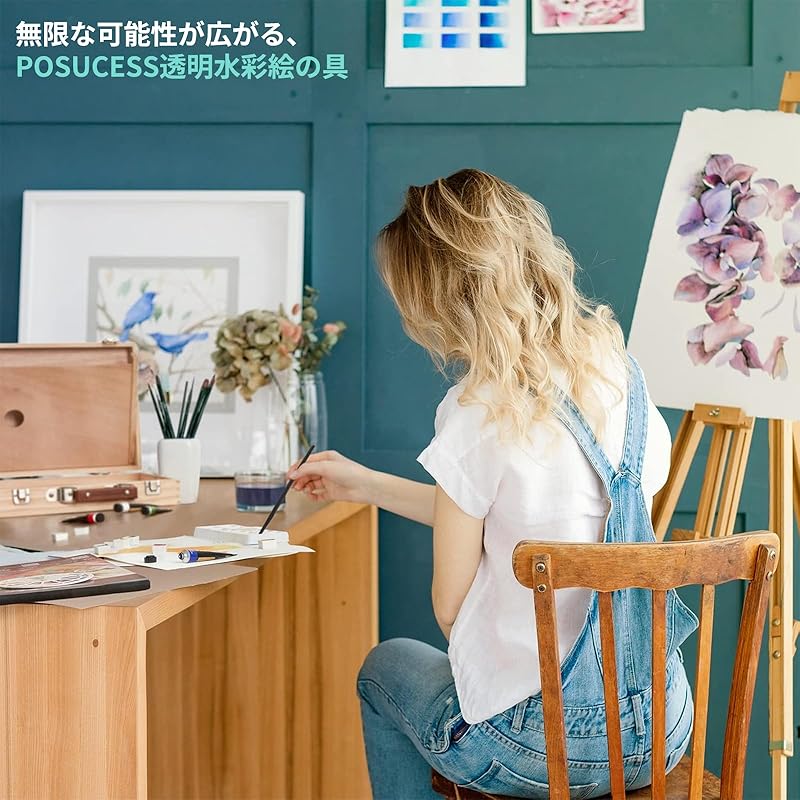 35 piece set transparent watercolor paint 24 colors Comes with 10 brushes and 1 palette tube durability quick drying handmade Easy Can be drawn on