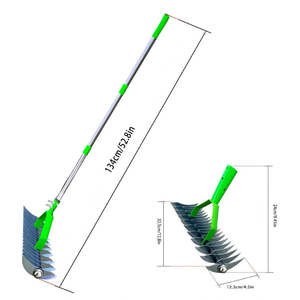 Durable Couch Grass Rake Removable Soil Aerator Withered Grass Thatch Rake Farmland