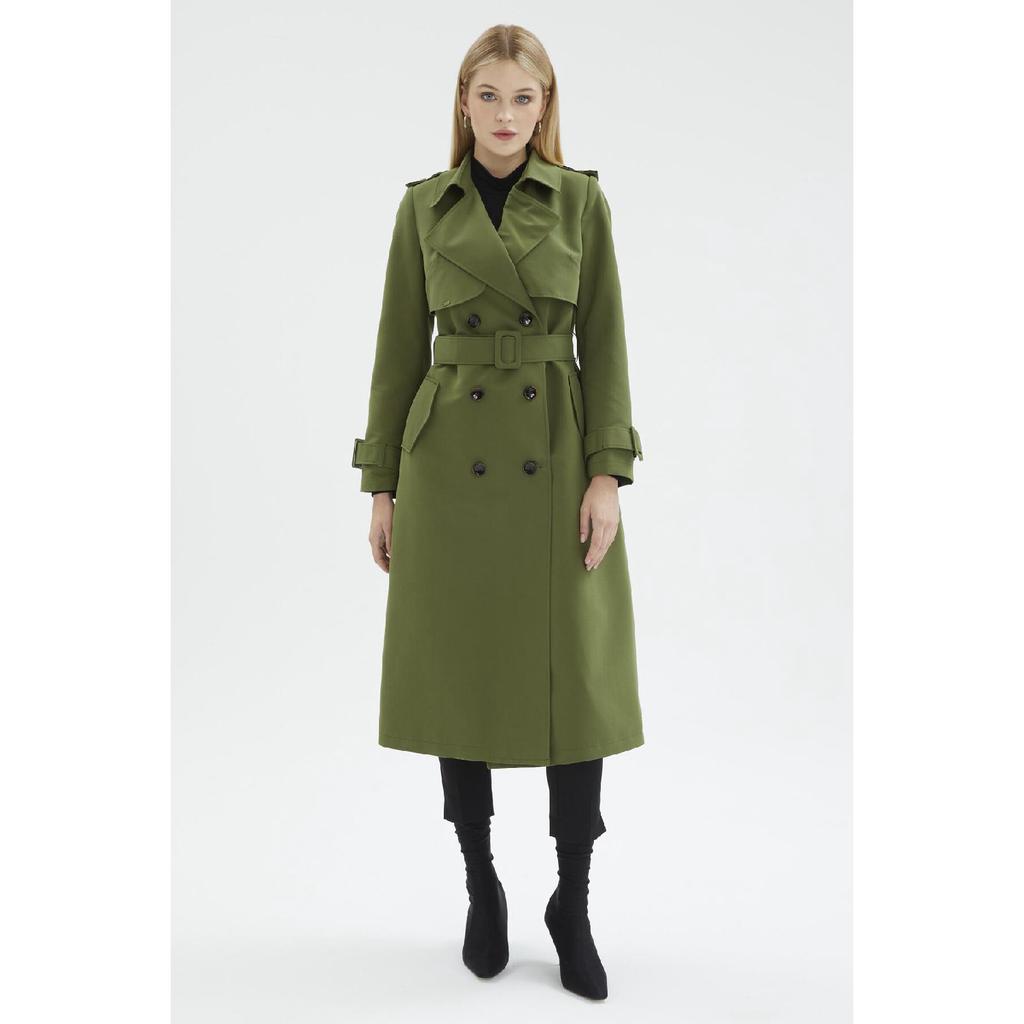 Тренч из норки с воротником и рукавами 12667