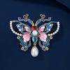 Enamel Butterfly Brooch Female Chinese Style Temperament Pearl Brooch Atmosphere High Sense Cheongsam Jacket Pin Accessories