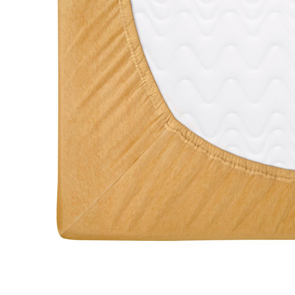 Fitted sheet 140x200 elastic JERSEY 100% COTTON dark yellow