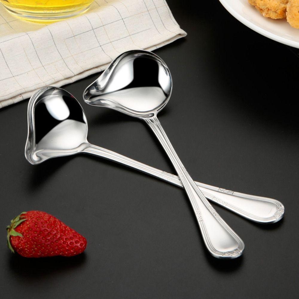 1/2pcs 7.87*2.91 Inch Household Spoon Set Silver Skimming Spoon Creative Duckbill Scoop Kitchen