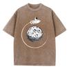 Spaceship Astronaut Printing Female Washed Short T Shirts Hip Hop Breathable T-Shirt Street Summer Clothes Fashion Distress Tops