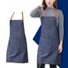 Oilproof Sleeveless Anti-oil Restaurant Chef Women Denim Apron Cleaning Tool Bib Burp Cloth