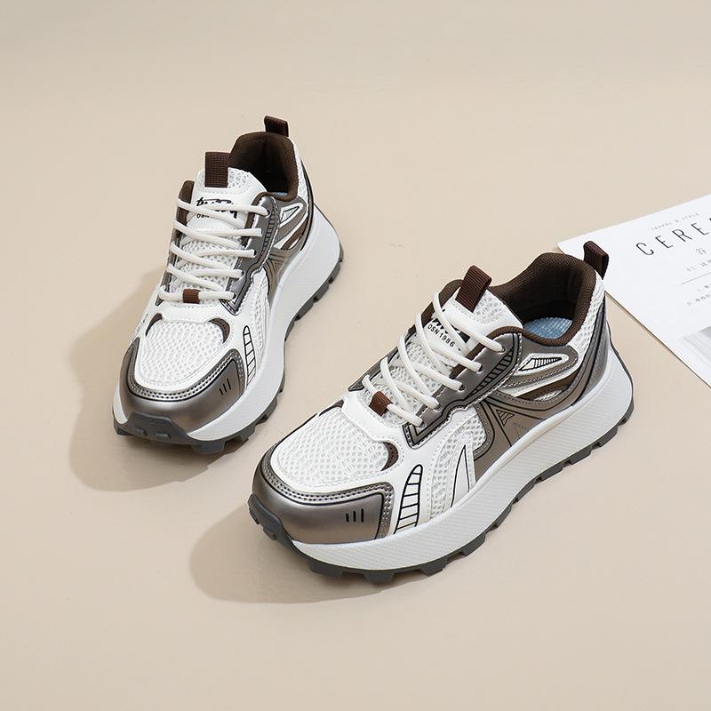 Ins Korean Version of the New Dad Shoes for Women 2025 Spring Student Running Sports Thick-soled Heightening Casual Shoes AM1090