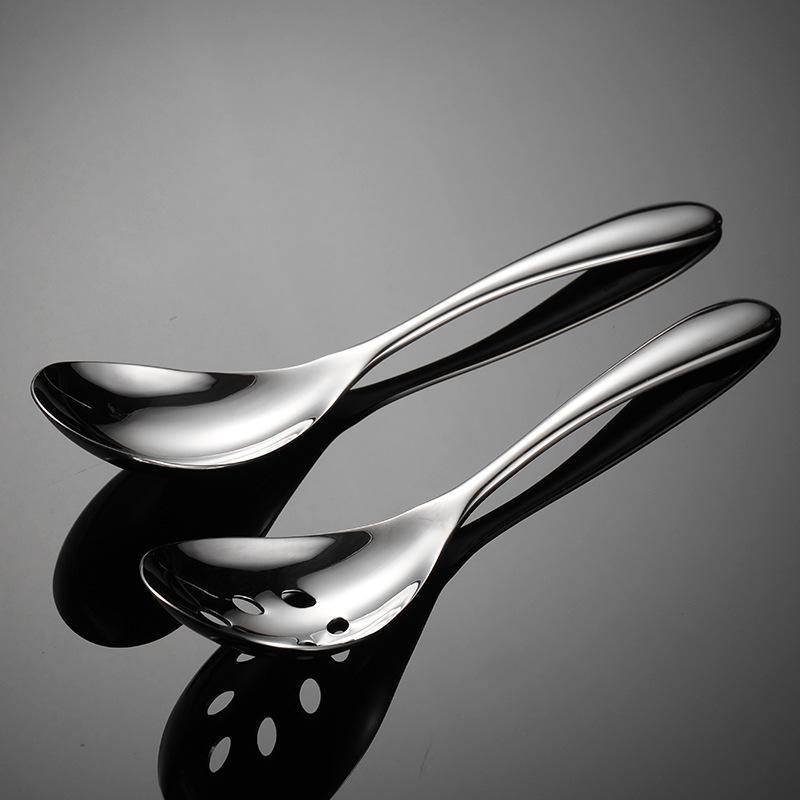 HANYANG 316 Stainless Steel Communal Spoon Funnel Extended Household Meal Spoon Gift Mirror Polished