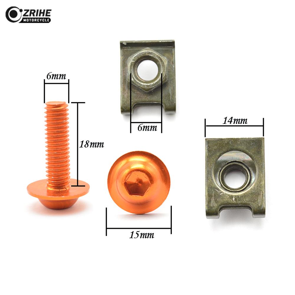 10 шт. 6 мм CNC универсальные аксессуары для мотоциклов обтекатель кузова болты винты для kawasaki Z300 Z750 Z750R Z750S