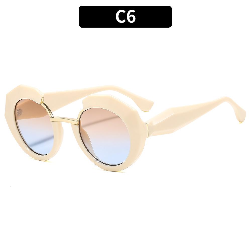 Женские солнцезащитные очки, модные круглые солнцезащитные очки, солнцезащитные очки с толстой оправой.