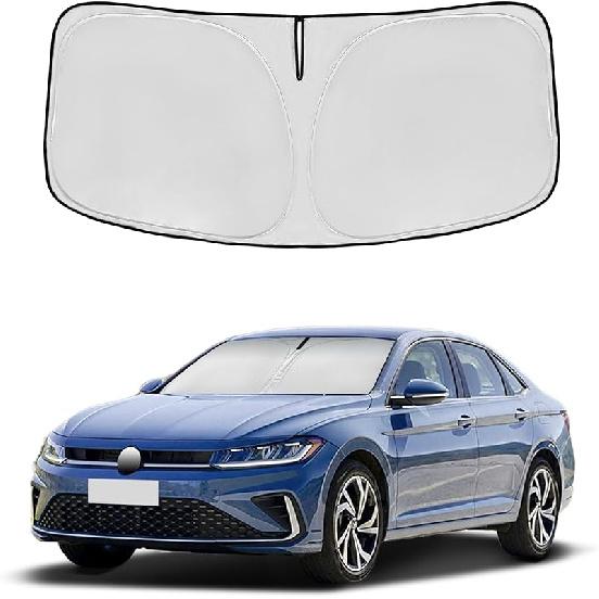 Windshield Sun Shade For Mazda 3 2014-2018 Double Layer 240T Front Window Shade Fit Mazda 3 Sun Visor Foldable Shade Blocks UV Rays Summer Must Have