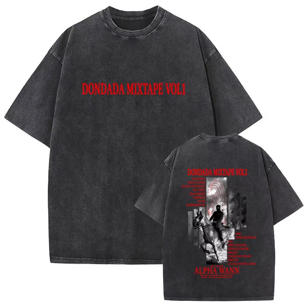 Rapper Album Graphic Washed Vintage Tshirt Men Women Hip Hop Fashion Pop Music cotton Tshirt Male Vintage Oversized Tops