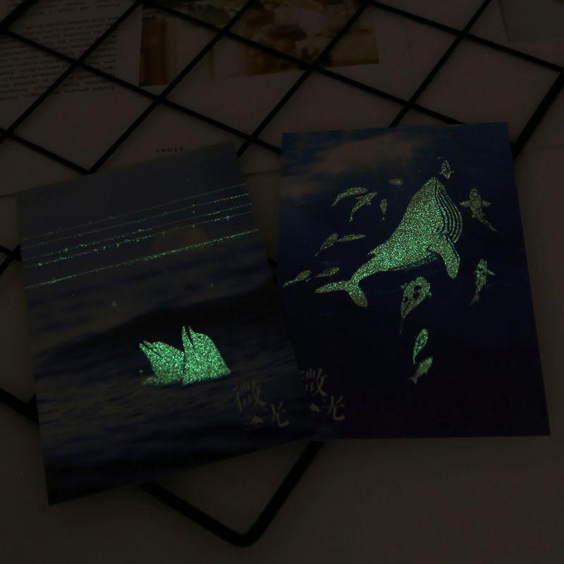 30pcs Vintage Luminous Postcard Glow In The Dark Ocean Greeting Post Card Xmas Greeting Cards Gift