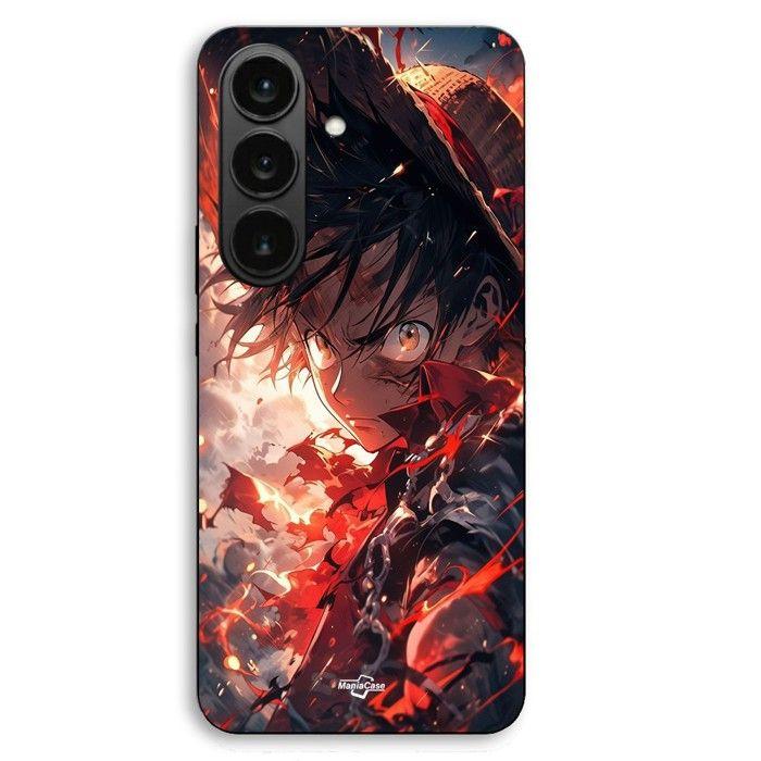 Coque de téléphone - MANIACASE - Samsung Galaxy S26 Plus - Silicone TPU - One Piece Luffy énervé - Noir