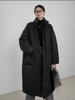 Французское новое зимнее винтажное хлопковое пальто для женщин, элегантная модная свободная куртка средней длины, уличная одежда в стиле Харадзюку, черное однотонное повседневное пальто