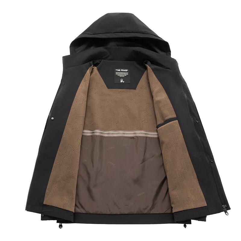 Мужская зимняя куртка Dibinze больших размеров на флисовой подкладке со съемным капюшоном.