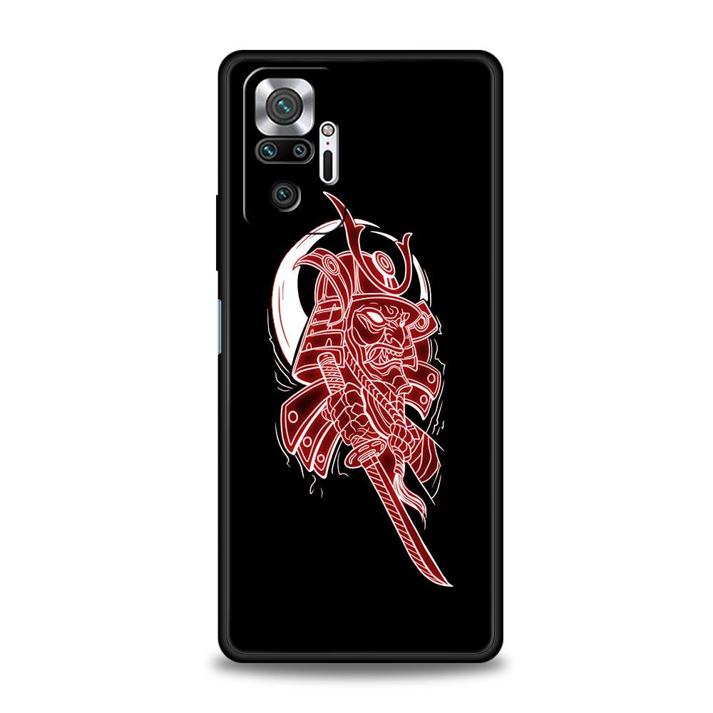 Силиконовый чехол для телефона Xiaomi Redmi Note 12 10 11 9 8 Pro Plus 9S 7 8T 9T 9A 8A 9C K40 игровой мягкий чехол самурайская маска онини неоновая
